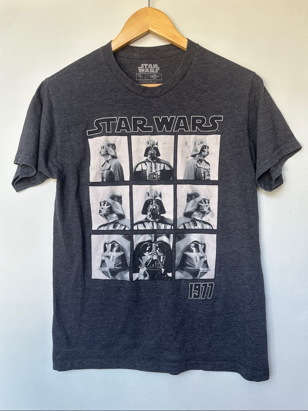 Star Wars Charcoal Gray Darth Vader Grid Graphic Tee